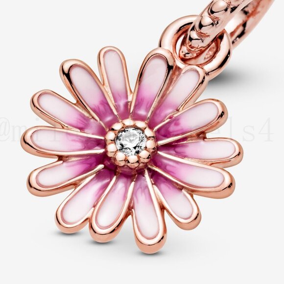 Pandora Pink Daisy Flower Dangle Charm - Picture 3 of 4